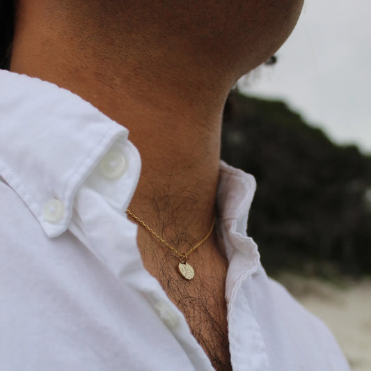 Ancient Coin Pendant Amulet (Brass With 45cm Gold-Plated Silver Chain)