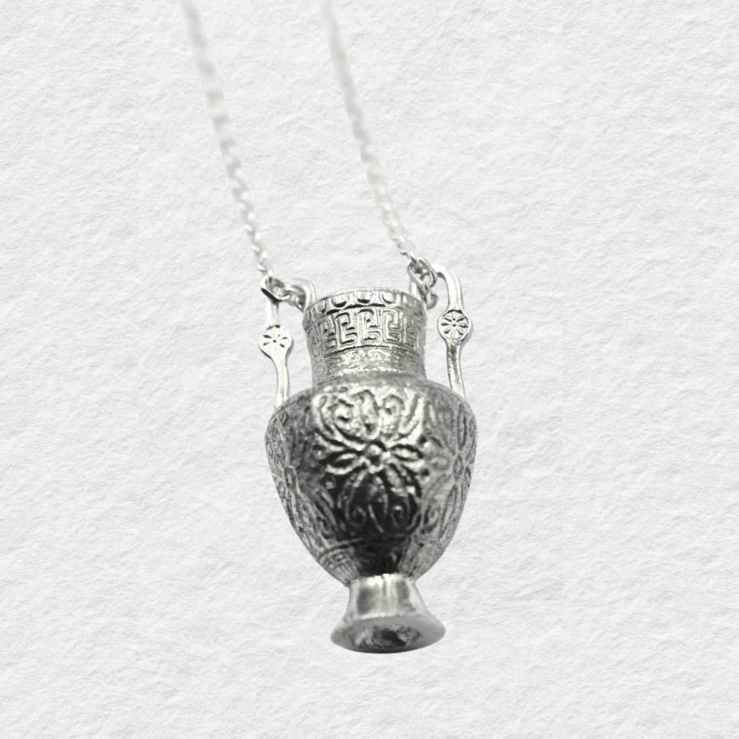 Mythological Vase Pendant (Silver WIth 45cm Chain)