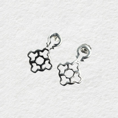 Labyrinth Key Earrings (Silver)